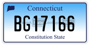 BG17166  license plate in CT