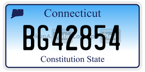BG42854 license plate in Connecticut