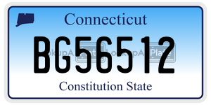 BG56512 license plate in Connecticut