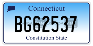 BG62537 license plate in Connecticut