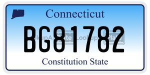 BG81782  license plate in CT