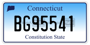 BG95541 license plate in Connecticut
