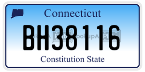 BH38116  license plate in CT