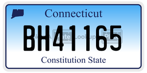 BH41165 license plate in Connecticut