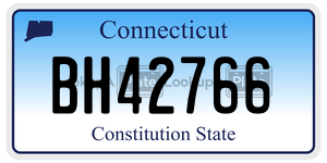 BH42766 license plate in Connecticut