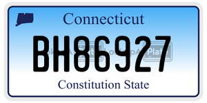 BH86927  license plate in CT