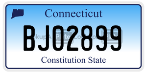 BJ02899 license plate in Connecticut
