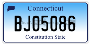 BJ05086 license plate in Connecticut