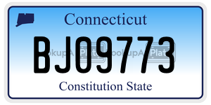 BJ09773 license plate in Connecticut