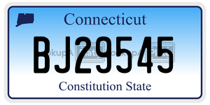 BJ29545  license plate in CT