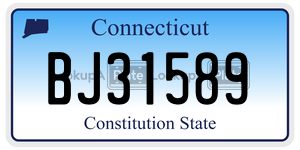 BJ31589 license plate in Connecticut