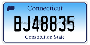 BJ48835  license plate in CT