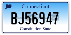 BJ56947 license plate in Connecticut