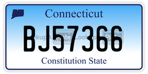 BJ57366 license plate in Connecticut