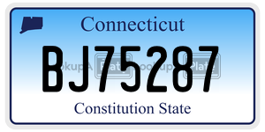 BJ75287 license plate in Connecticut
