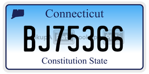 BJ75366 license plate in Connecticut