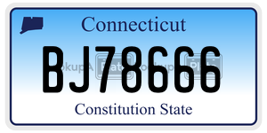 BJ78666 license plate in Connecticut