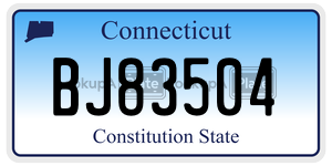 BJ83504 license plate in Connecticut