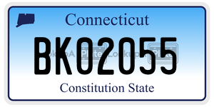 BK02055  license plate in CT