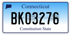 BK03276 license plate in Connecticut