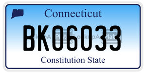 BK06033  license plate in CT