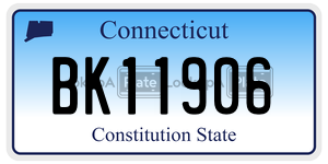 BK11906 license plate in Connecticut