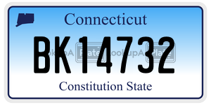 BK14732  license plate in CT