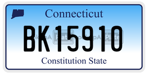 BK15910  license plate in CT