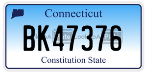BK47376  license plate in CT