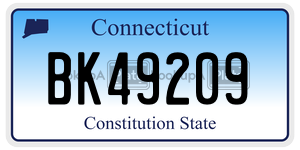 BK49209 license plate in Connecticut