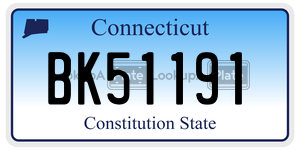 BK51191  license plate in CT