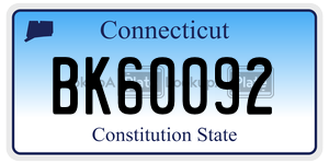 BK60092 license plate in Connecticut