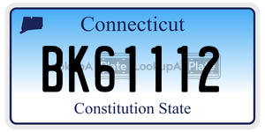 BK61112 license plate in Connecticut