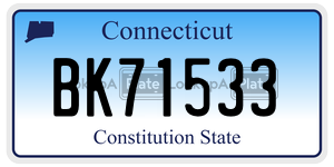 BK71533 license plate in Connecticut