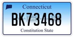 BK73468  license plate in CT