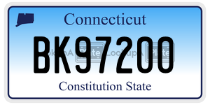 BK97200 license plate in Connecticut