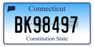 BK98497  license plate in CT