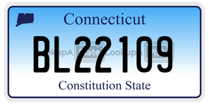 BL22109 license plate in Connecticut