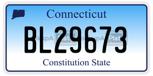 BL29673  license plate in CT