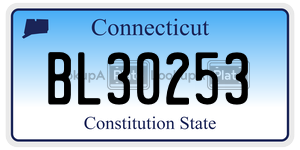 BL30253  license plate in CT