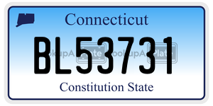 BL53731  license plate in CT