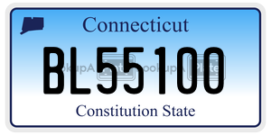 BL55100 license plate in Connecticut