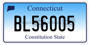 BL56005  license plate in CT
