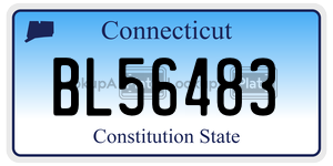 BL56483  license plate in CT