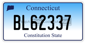 BL62337 license plate in Connecticut