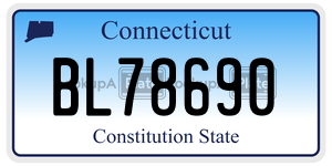 BL78690  license plate in CT