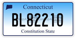 BL82210 license plate in Connecticut