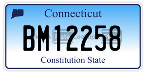 BM12258 license plate in Connecticut