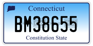 BM38655 license plate in Connecticut