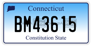 BM43615 license plate in Connecticut